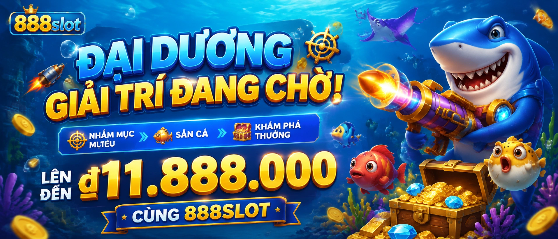 Giao diện Bắn Cá mobile với chủ đề đại dương và lối vào bàn nhanh