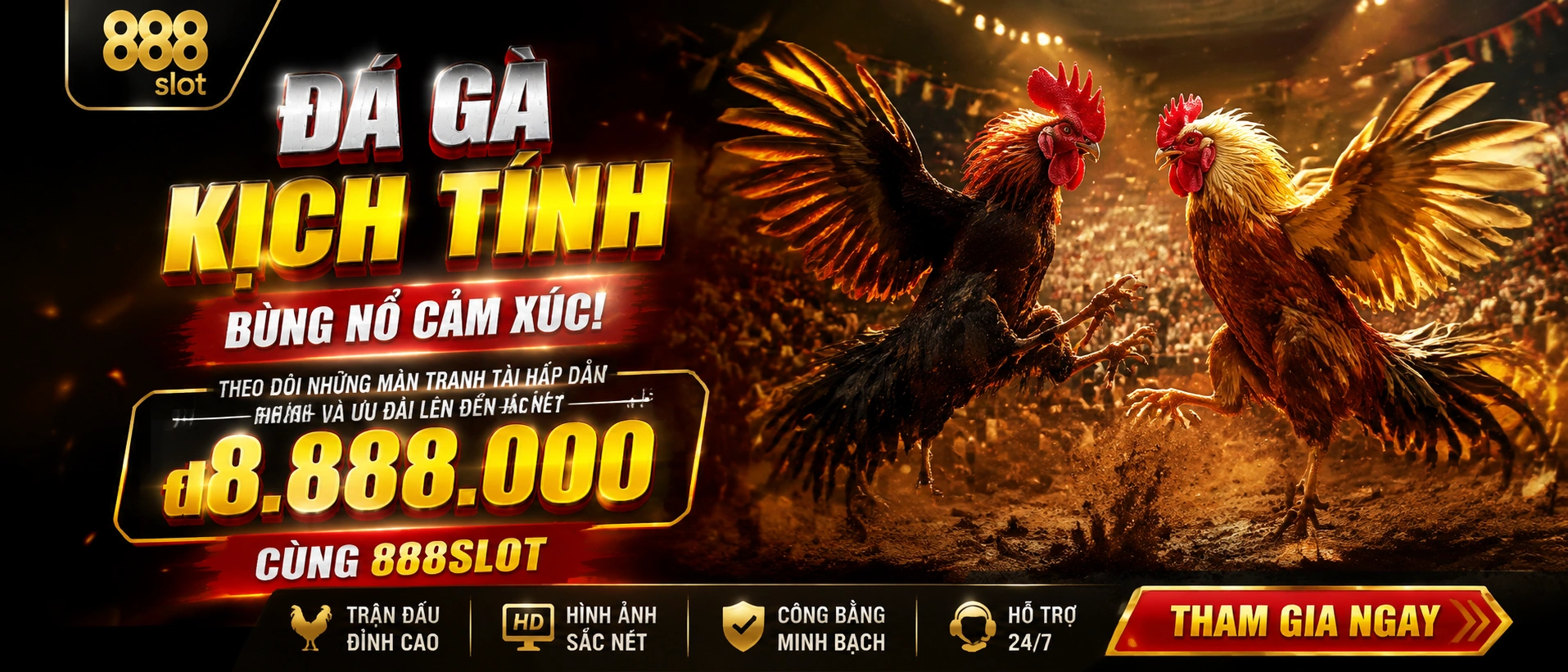 Không gian Đá Gà 888slot trên giao diện mobile