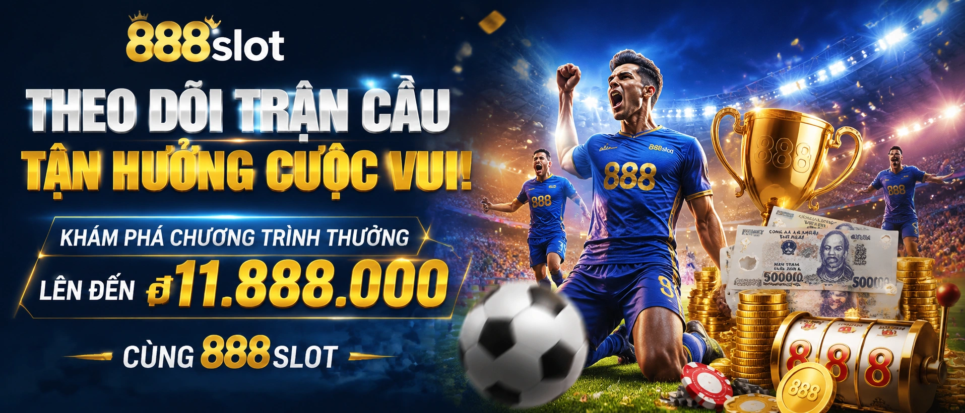 Hình ảnh thể thao 888SLOT theo chủ đề bóng đá và nhịp trận
