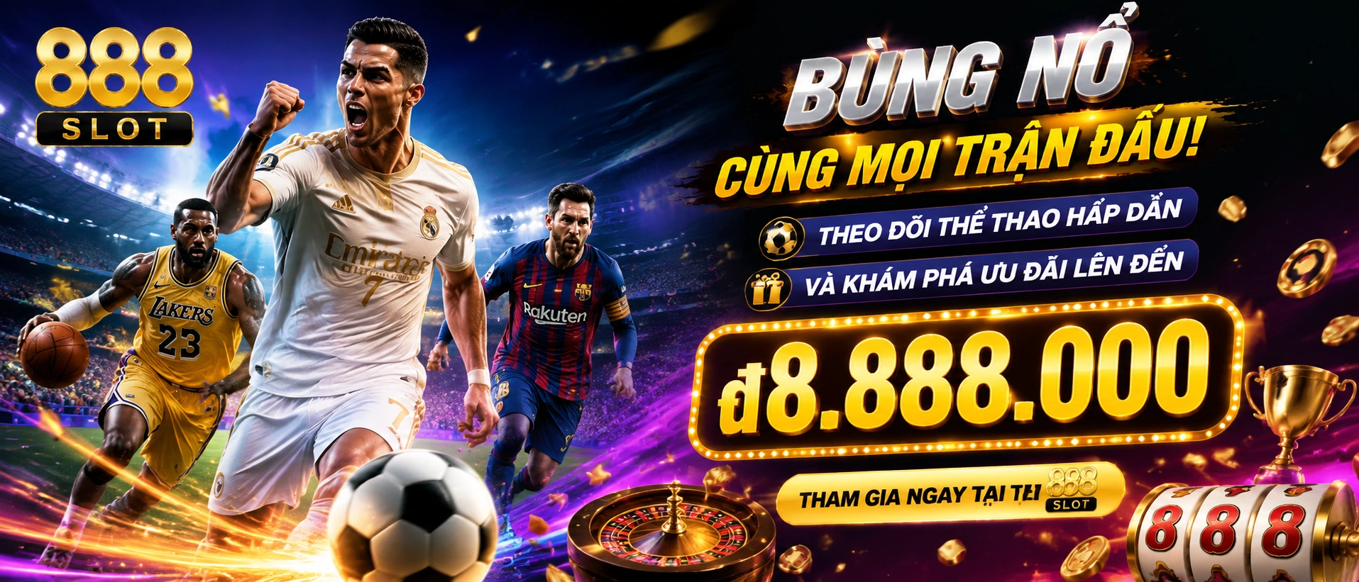 Giao diện thể thao 888SLOT với khu vực danh mục và nội dung trận đấu